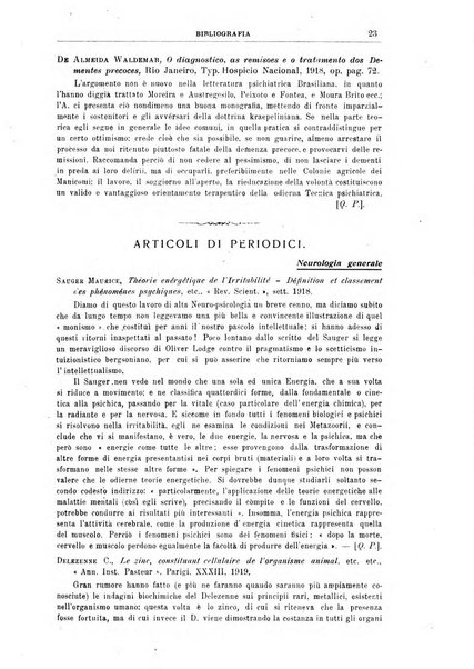 Quaderni di psichiatria rivista mensile teorica e pratica