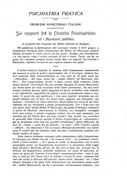 Quaderni di psichiatria rivista mensile teorica e pratica