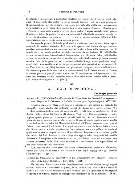 Quaderni di psichiatria rivista mensile teorica e pratica