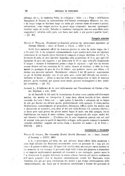 Quaderni di psichiatria rivista mensile teorica e pratica