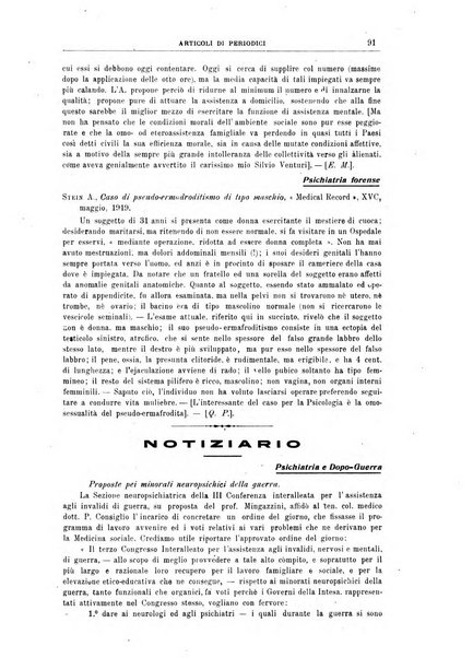 Quaderni di psichiatria rivista mensile teorica e pratica