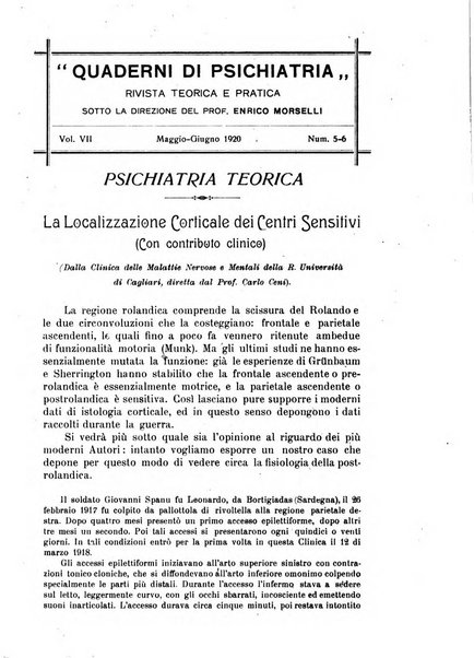 Quaderni di psichiatria rivista mensile teorica e pratica