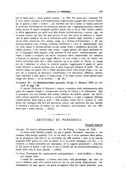 Quaderni di psichiatria rivista mensile teorica e pratica