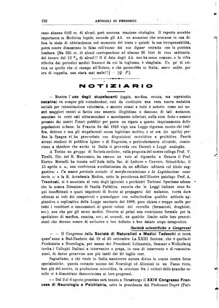 Quaderni di psichiatria rivista mensile teorica e pratica