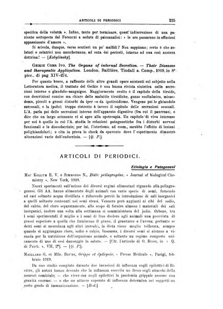 Quaderni di psichiatria rivista mensile teorica e pratica