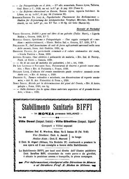 Quaderni di psichiatria rivista mensile teorica e pratica