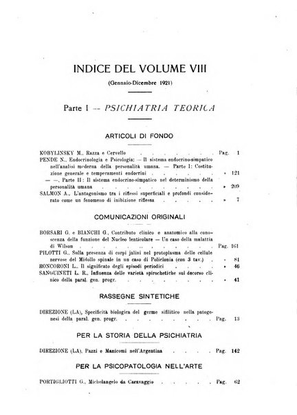 Quaderni di psichiatria rivista mensile teorica e pratica