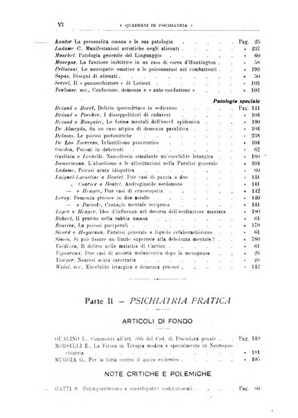 Quaderni di psichiatria rivista mensile teorica e pratica