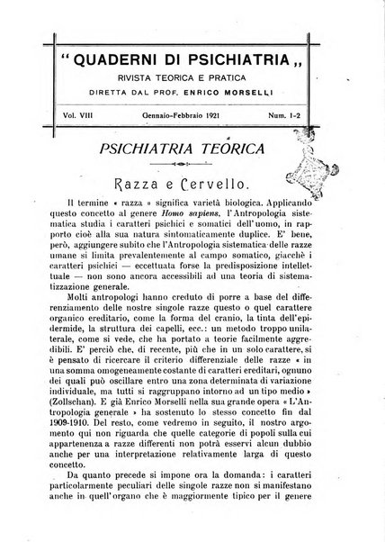 Quaderni di psichiatria rivista mensile teorica e pratica