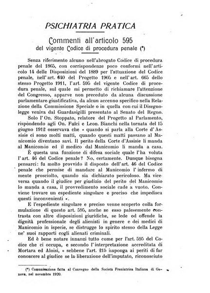 Quaderni di psichiatria rivista mensile teorica e pratica