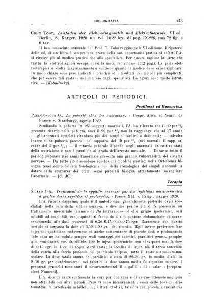 Quaderni di psichiatria rivista mensile teorica e pratica