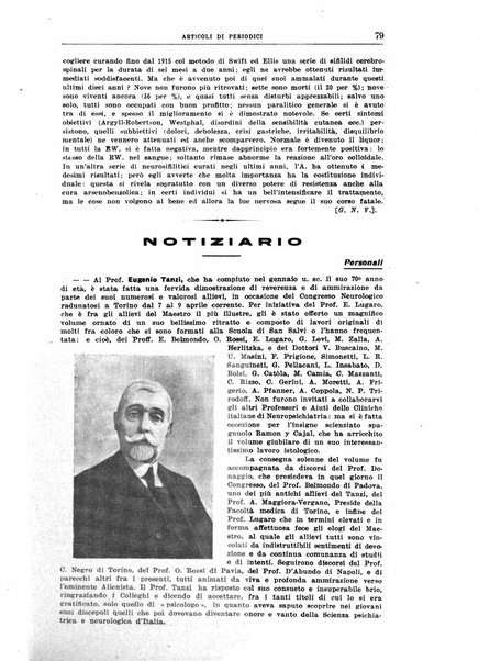 Quaderni di psichiatria rivista mensile teorica e pratica