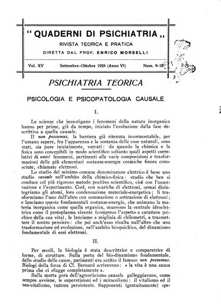 Quaderni di psichiatria rivista mensile teorica e pratica