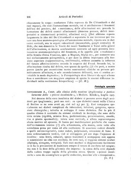 Quaderni di psichiatria rivista mensile teorica e pratica