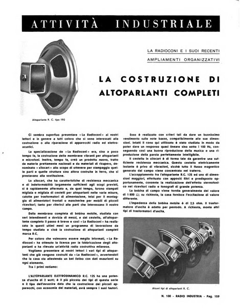 Radio industria rassegna della produzione radioelettrica