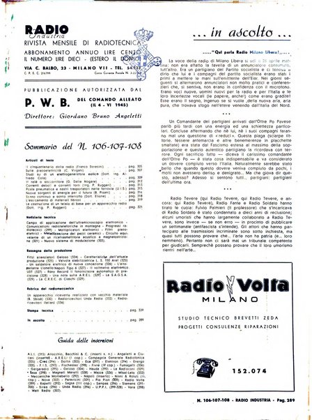 Radio industria rassegna della produzione radioelettrica