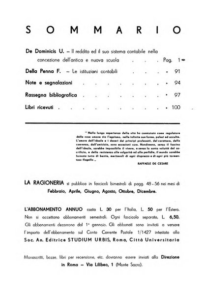 La ragioneria rivista bimestrale di studi aziendali