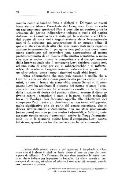 Rassegna comunista teoria, critica, documentazione del Movimento comunista internazionale