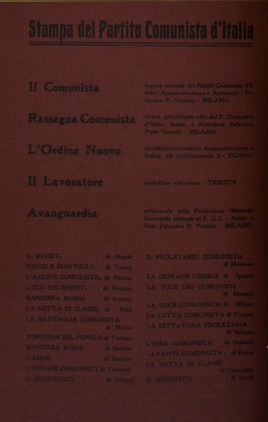 Rassegna comunista teoria, critica, documentazione del Movimento comunista internazionale