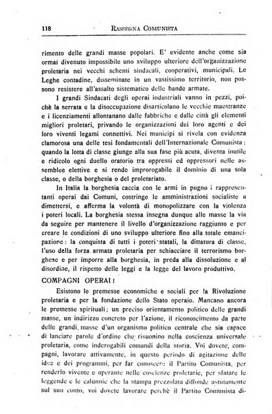 Rassegna comunista teoria, critica, documentazione del Movimento comunista internazionale