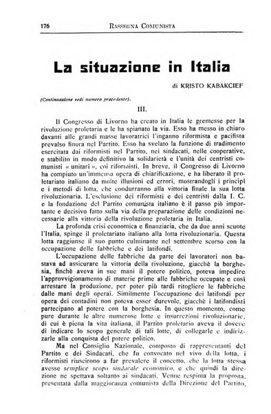 Rassegna comunista teoria, critica, documentazione del Movimento comunista internazionale