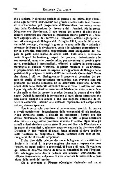 Rassegna comunista teoria, critica, documentazione del Movimento comunista internazionale