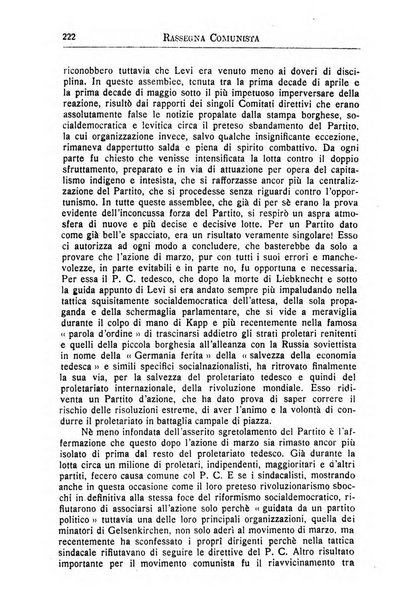 Rassegna comunista teoria, critica, documentazione del Movimento comunista internazionale