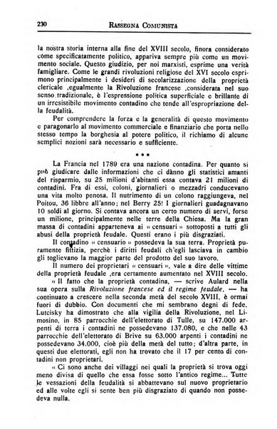 Rassegna comunista teoria, critica, documentazione del Movimento comunista internazionale