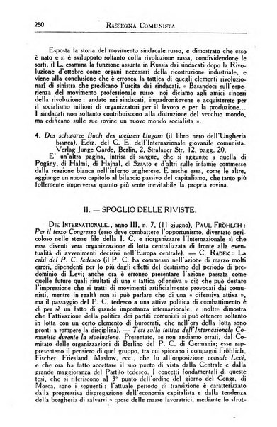 Rassegna comunista teoria, critica, documentazione del Movimento comunista internazionale