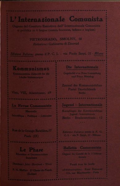 Rassegna comunista teoria, critica, documentazione del Movimento comunista internazionale