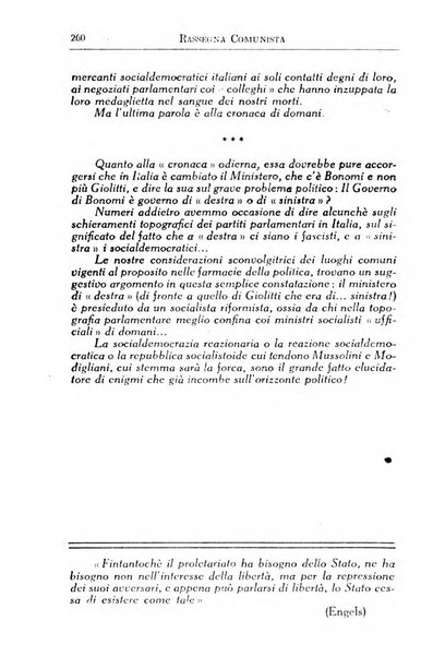 Rassegna comunista teoria, critica, documentazione del Movimento comunista internazionale