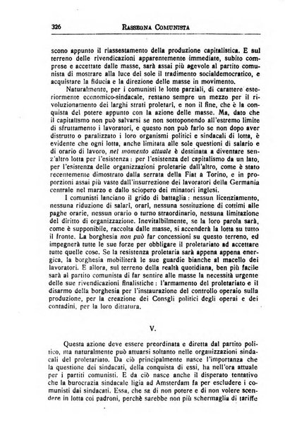 Rassegna comunista teoria, critica, documentazione del Movimento comunista internazionale