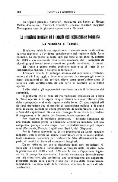 Rassegna comunista teoria, critica, documentazione del Movimento comunista internazionale