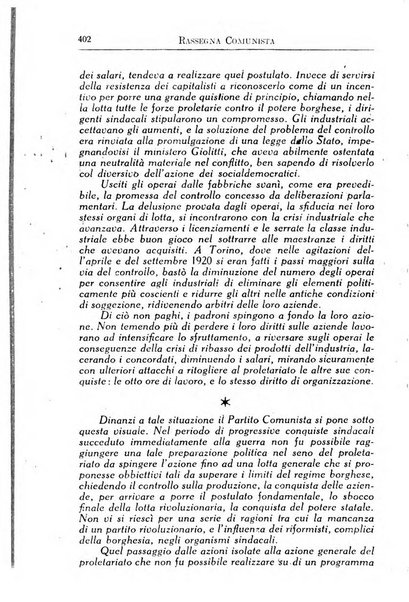 Rassegna comunista teoria, critica, documentazione del Movimento comunista internazionale