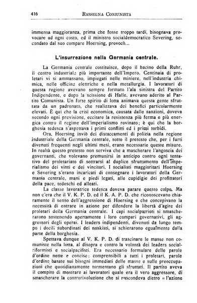 Rassegna comunista teoria, critica, documentazione del Movimento comunista internazionale