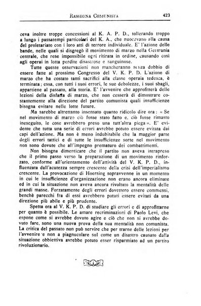 Rassegna comunista teoria, critica, documentazione del Movimento comunista internazionale