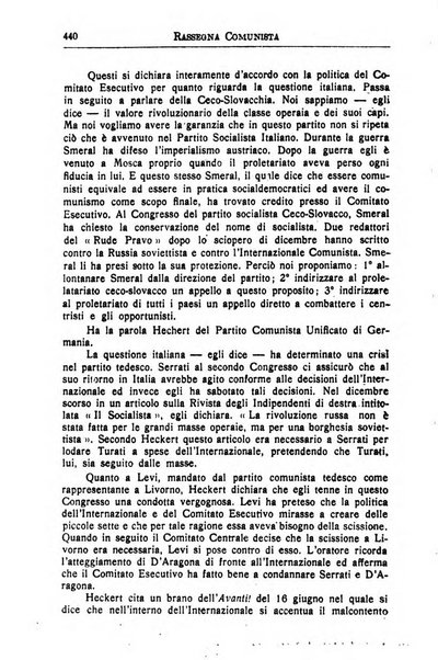 Rassegna comunista teoria, critica, documentazione del Movimento comunista internazionale