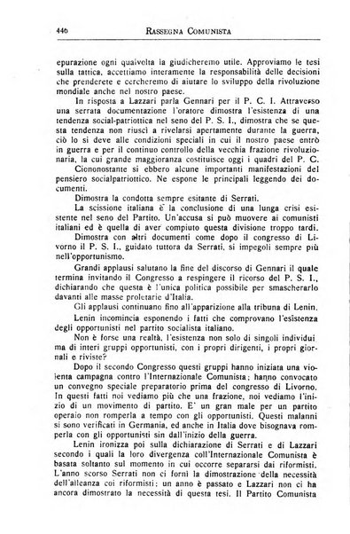 Rassegna comunista teoria, critica, documentazione del Movimento comunista internazionale