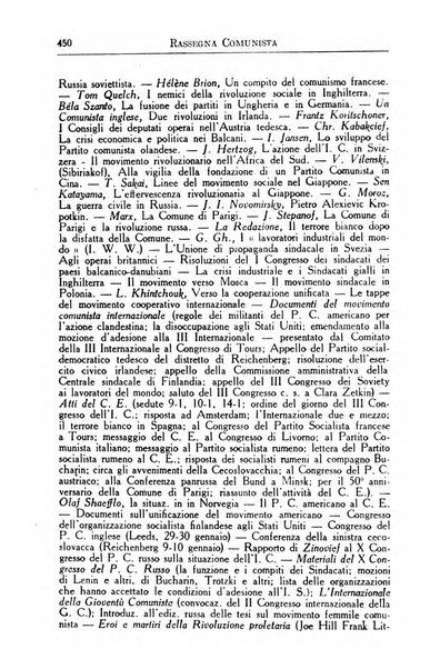 Rassegna comunista teoria, critica, documentazione del Movimento comunista internazionale