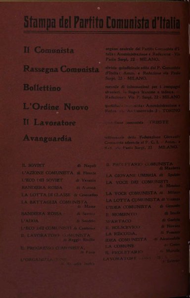 Rassegna comunista teoria, critica, documentazione del Movimento comunista internazionale