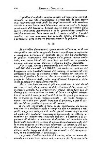 Rassegna comunista teoria, critica, documentazione del Movimento comunista internazionale