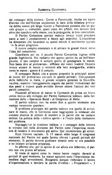 Rassegna comunista teoria, critica, documentazione del Movimento comunista internazionale