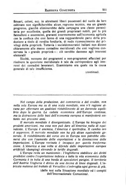 Rassegna comunista teoria, critica, documentazione del Movimento comunista internazionale