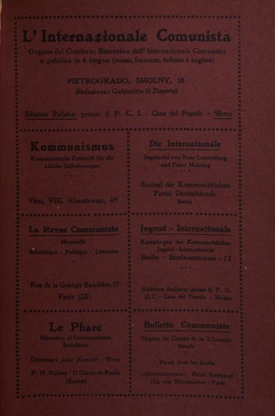 Rassegna comunista teoria, critica, documentazione del Movimento comunista internazionale