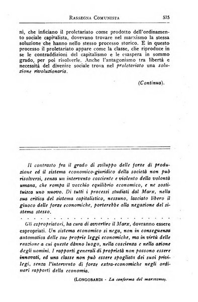 Rassegna comunista teoria, critica, documentazione del Movimento comunista internazionale