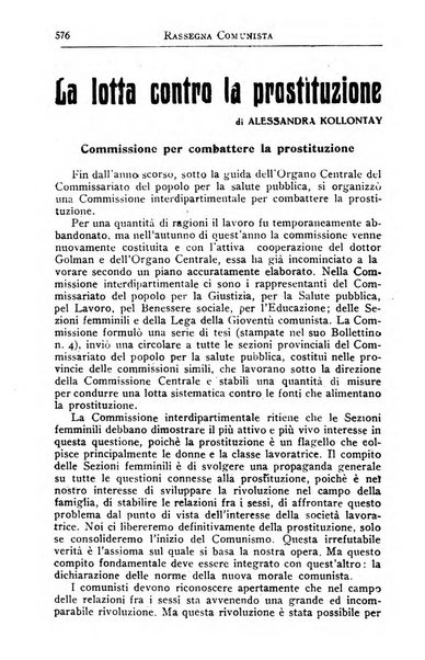 Rassegna comunista teoria, critica, documentazione del Movimento comunista internazionale