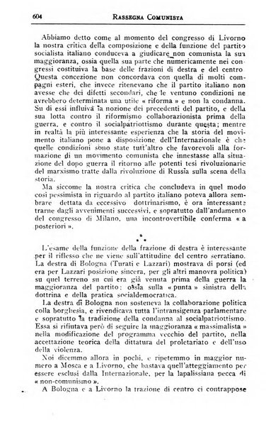 Rassegna comunista teoria, critica, documentazione del Movimento comunista internazionale