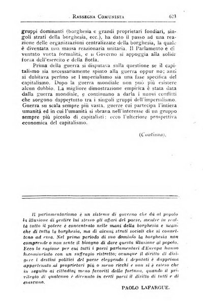 Rassegna comunista teoria, critica, documentazione del Movimento comunista internazionale