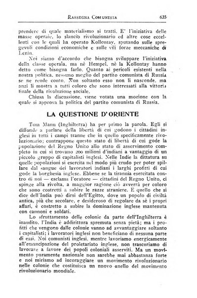 Rassegna comunista teoria, critica, documentazione del Movimento comunista internazionale