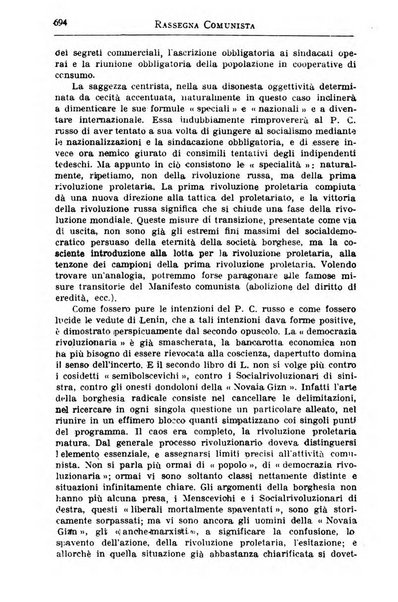 Rassegna comunista teoria, critica, documentazione del Movimento comunista internazionale